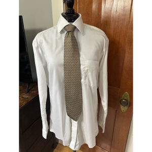 Robert Talbott Studio Mens Silk Blend Geometric Pattern‎ Tie Gold Brown Blue